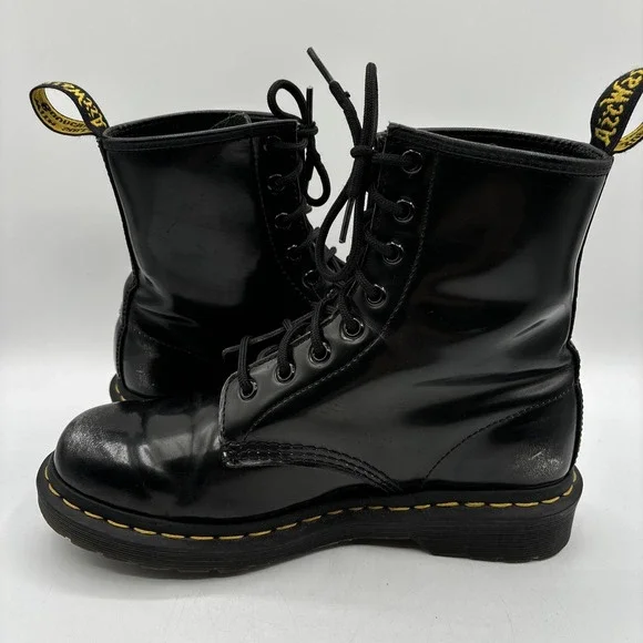 Dr. Martens 1460 Women's US 8 Black Patent Leather 8-Eye Lace-Up Combat Boots - Picture 8 of 16